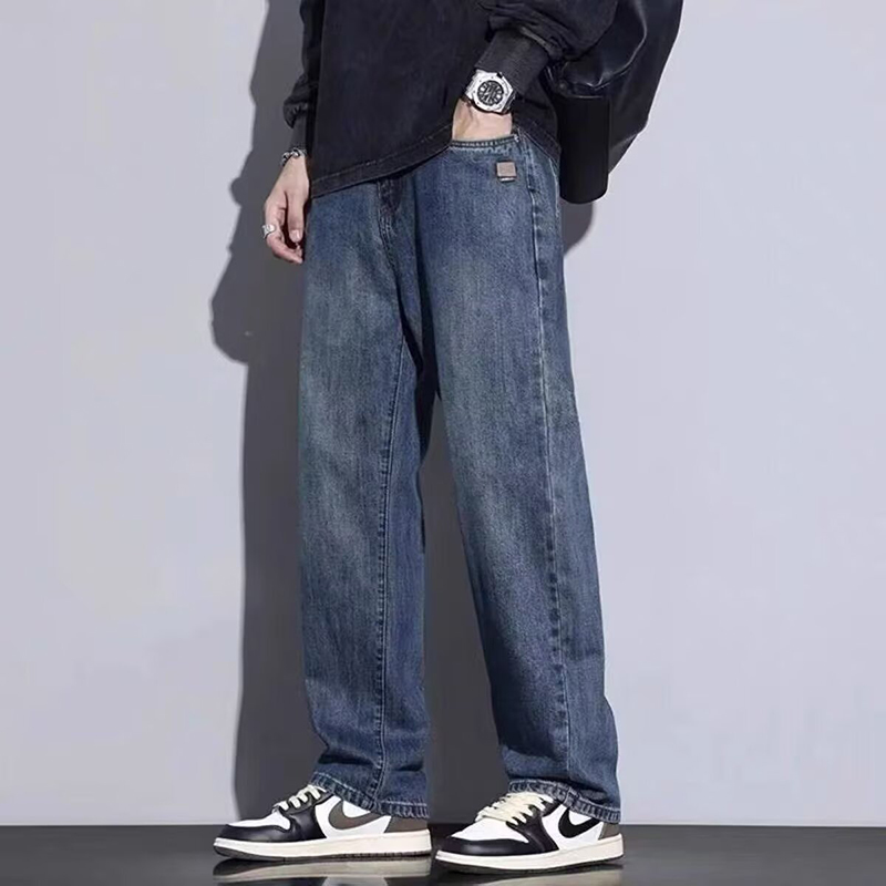 Men'S Fashion With Baggy Jeans - Lente Herfst Amerikaanse Retro Casual Broeken