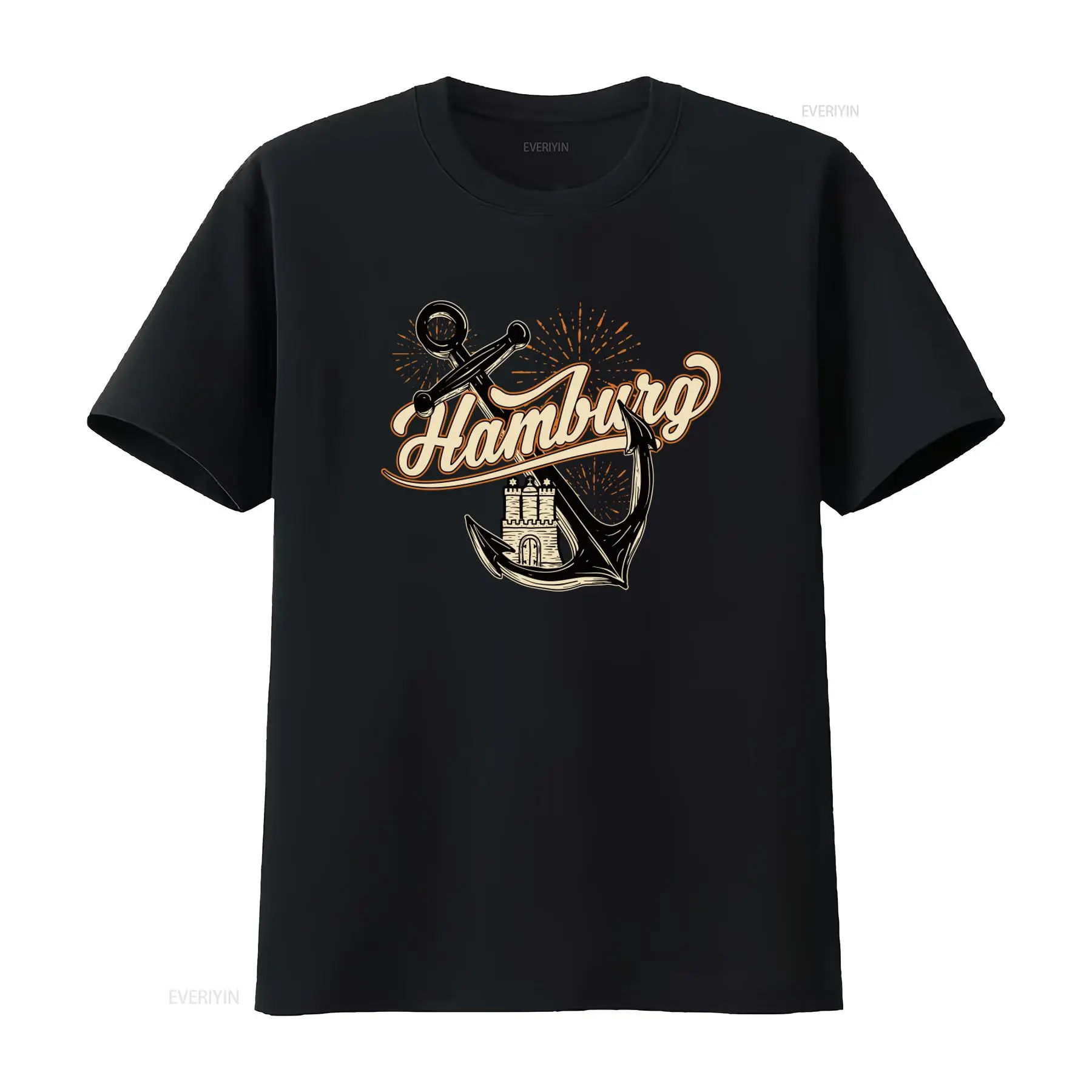 Men'S Fashion Hamburg - Heren Hamburg Anchor Print T-shirt Leuk