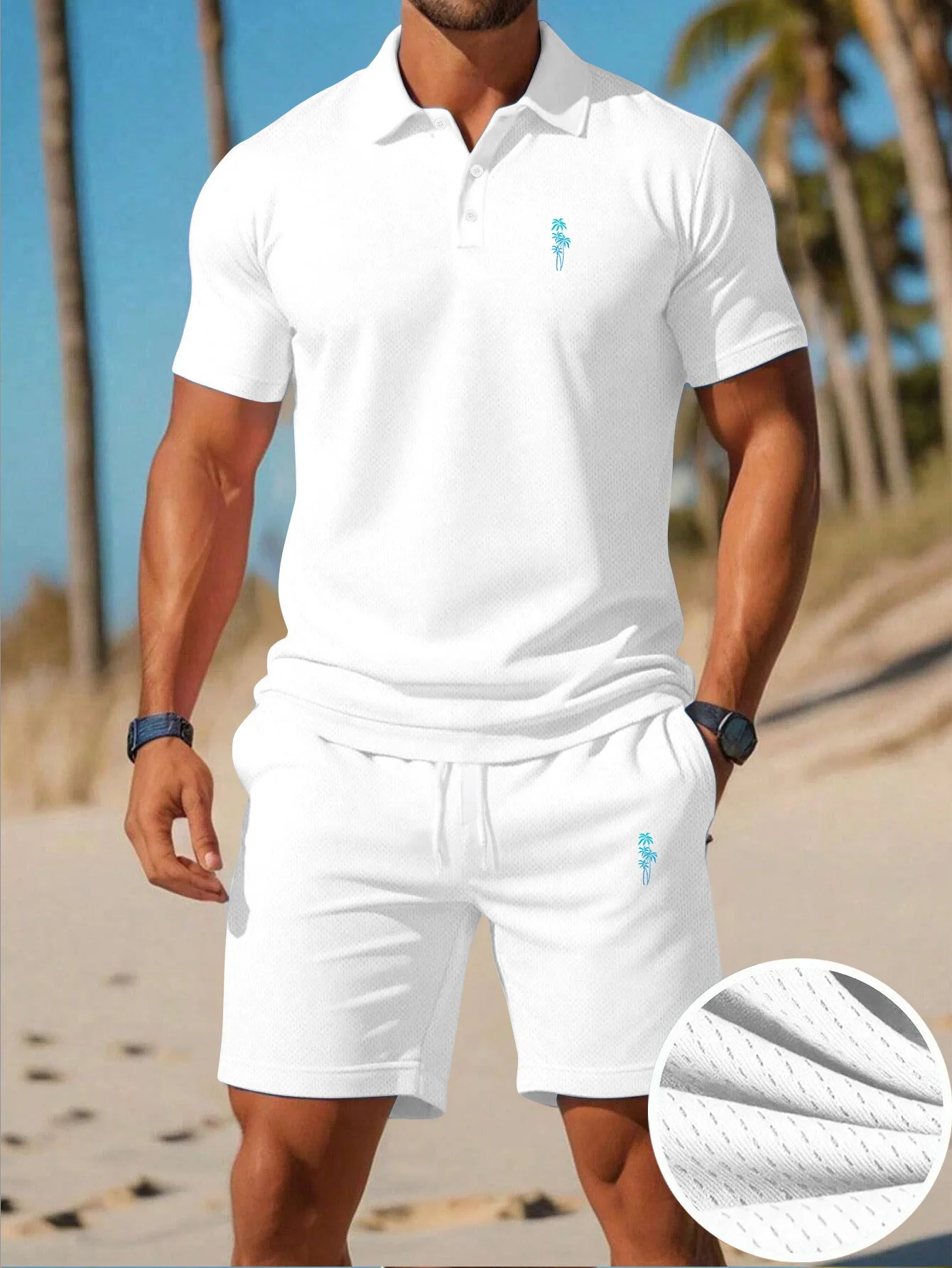 Men'S Fashion Color - Zomer Nieuwe Heren Polo Shirt Set