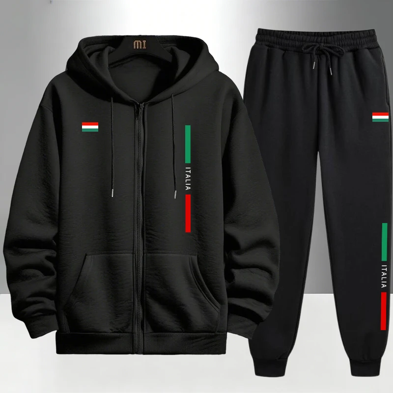Mens Fashion Urban - Italiaanse mode heren set met ritsjas