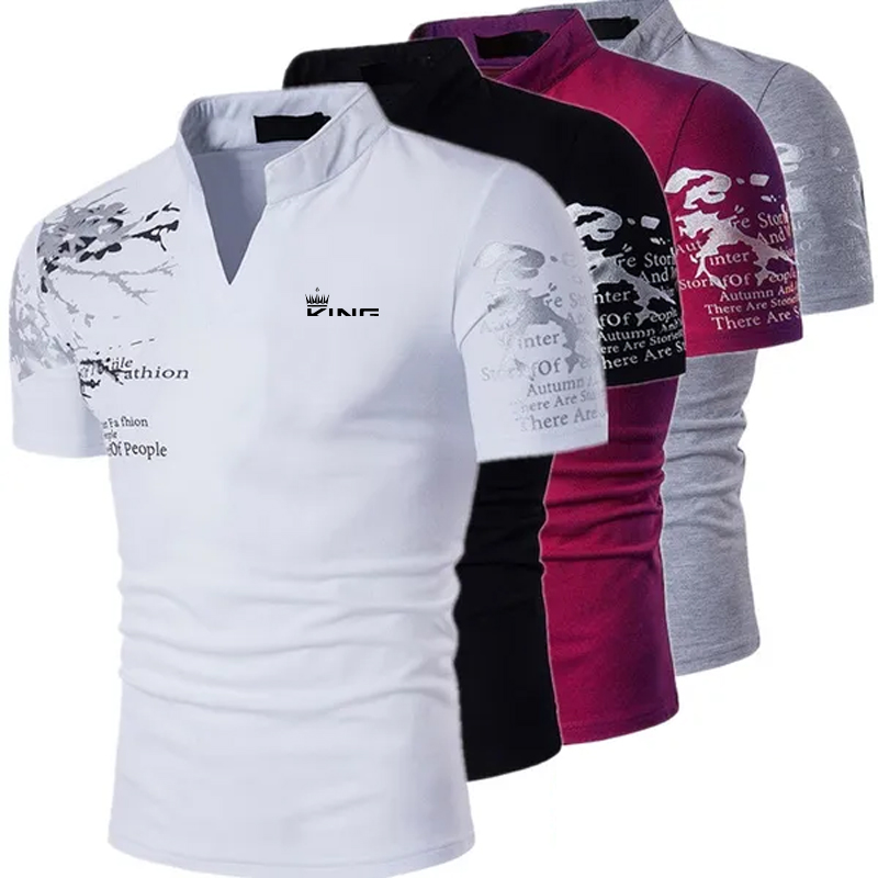 Men'S Fashion Golf Clothing - Herenpoloshirt Golfshirt Grafische prints V-hals Buiten