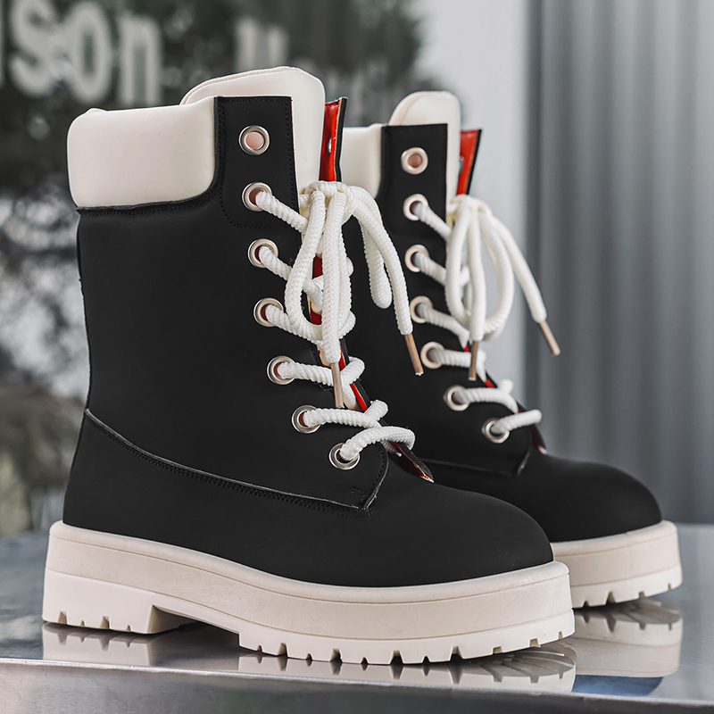 Mens Fashion Autumn 2025 - Dikke zool warm houden hoge sneakers
