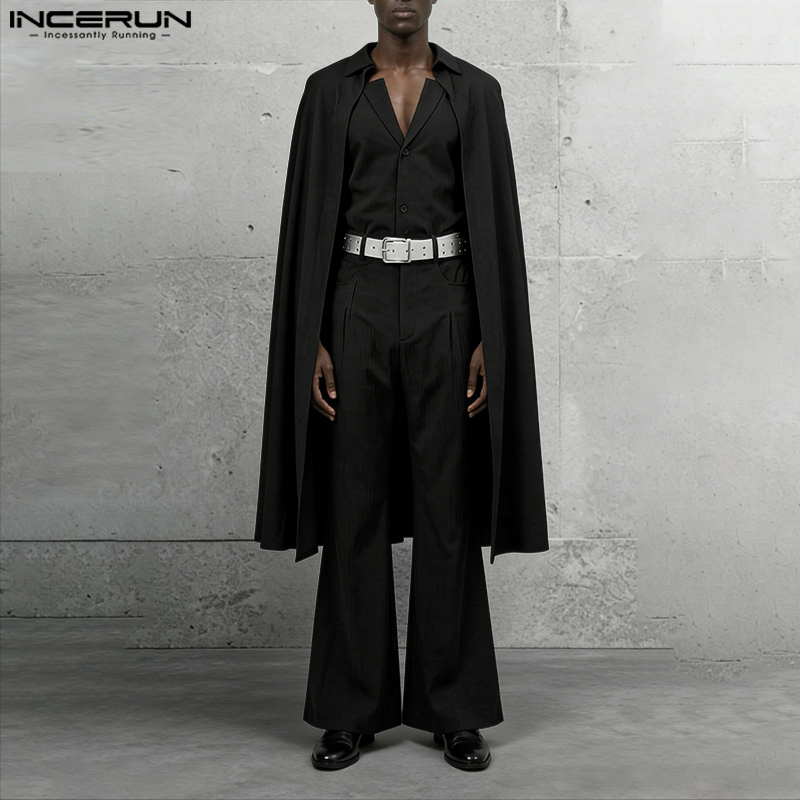 Men'S Fashion Color - INCERUN Herensets Effen Kleur Revers Lange