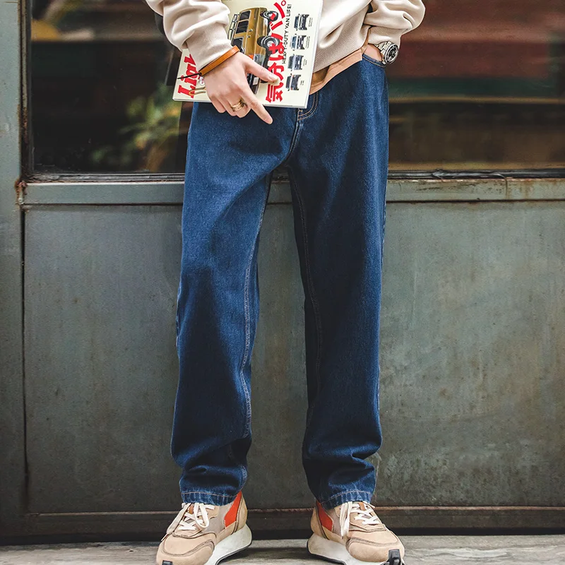 Men'S Fashion With Baggy Jeans - Maden Gewassen Denim Jeans 12.8 Oz