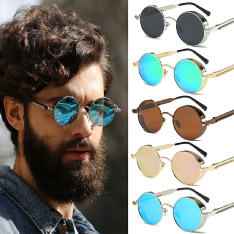 Men'S Fashion Round Glasses - Metalen Steampunk zonnebril heren dames mode