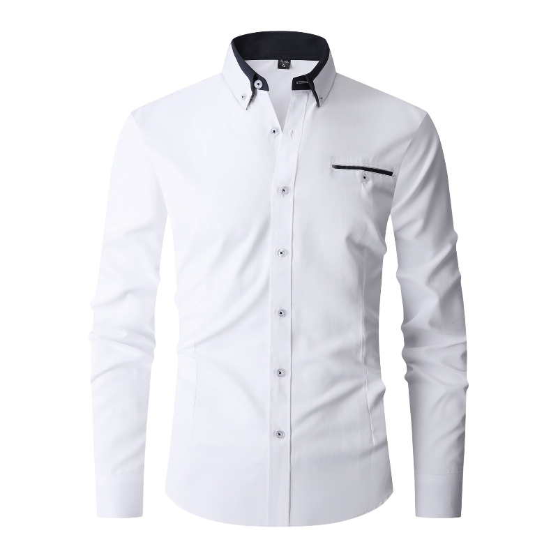 Men'S Fashion Color - Heren formeel overhemd met lange mouwen,