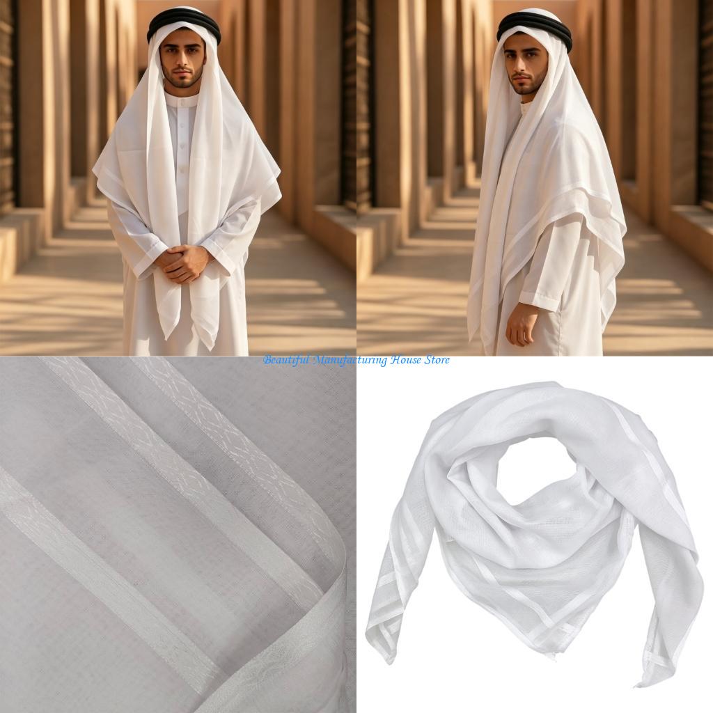 Men'S Fashion Everyday - E56A Arabische Voile-sjaal Hijab Headwrap-sjaal voor