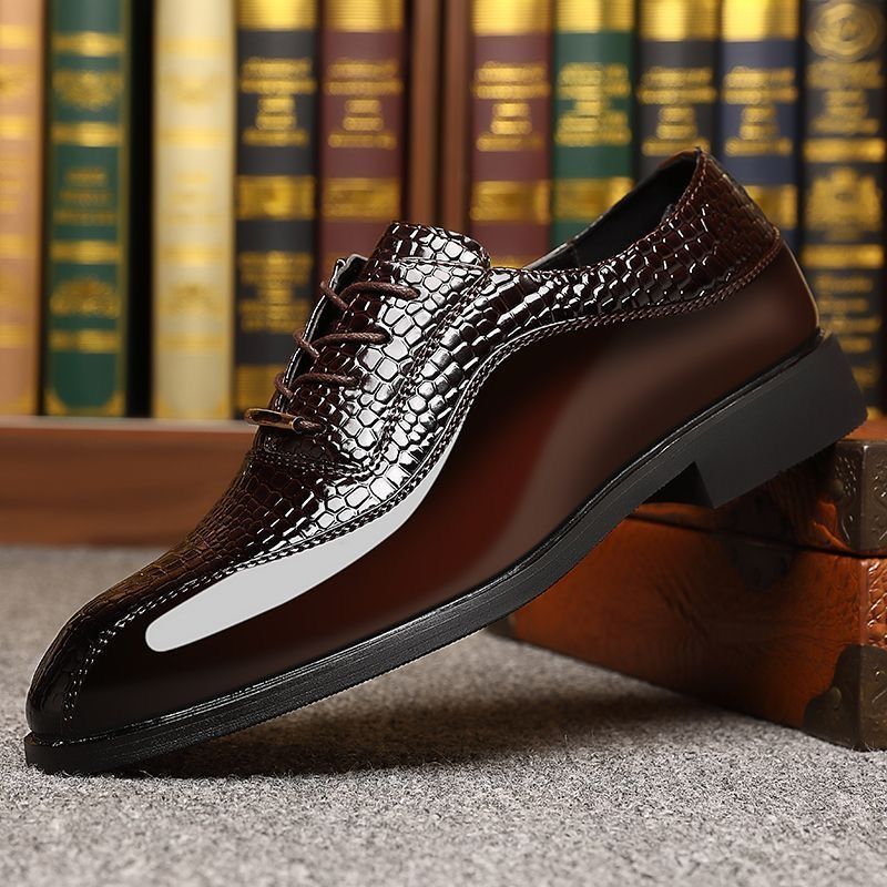 Men Fashion Korean Style - Heren glanzende lakleren schoenen in Britse