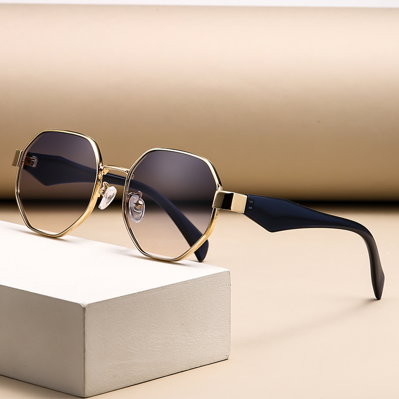 Men'S Fashion Round Glasses - Retro Ronde Frame Grote Frame Zonnebril