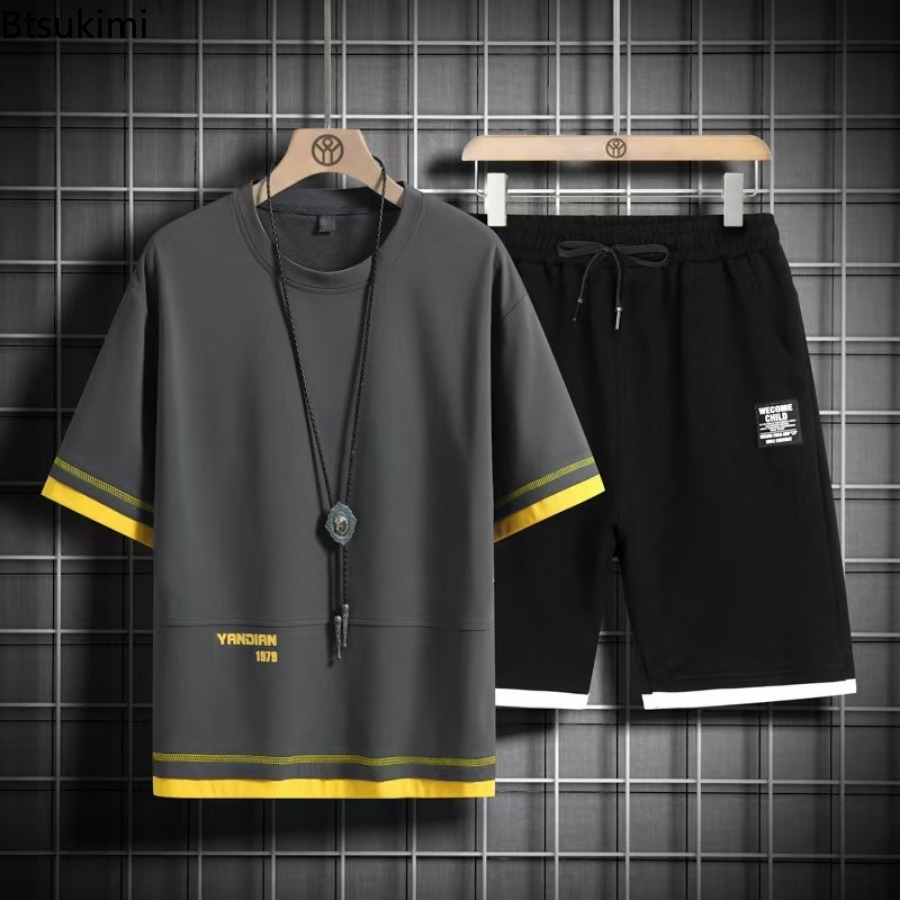Men'S Fashion Color - 2026 Zomer Trainingspakken Herenmode Kleurverschillen Korte