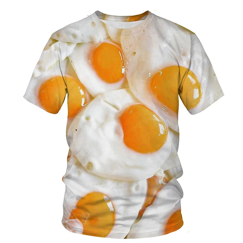 Men'S Fashion Hamburg - Grappige Gebakken Eieren 3D Bedrukte T-shirts