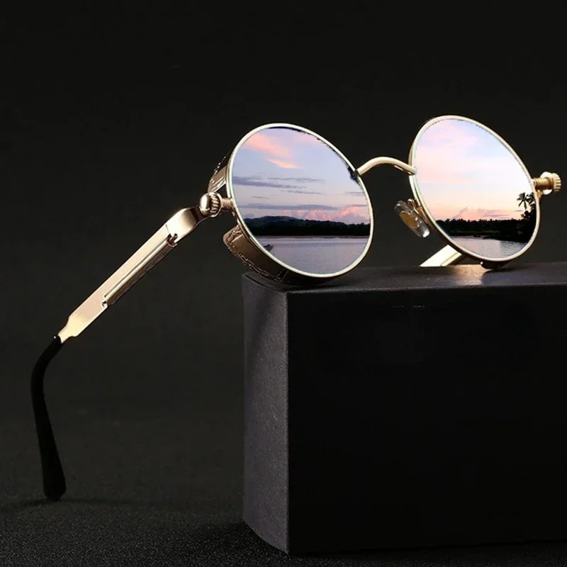 Men'S Fashion Round Glasses - Klassieke Steampunk-zonnebril voor heren en dames