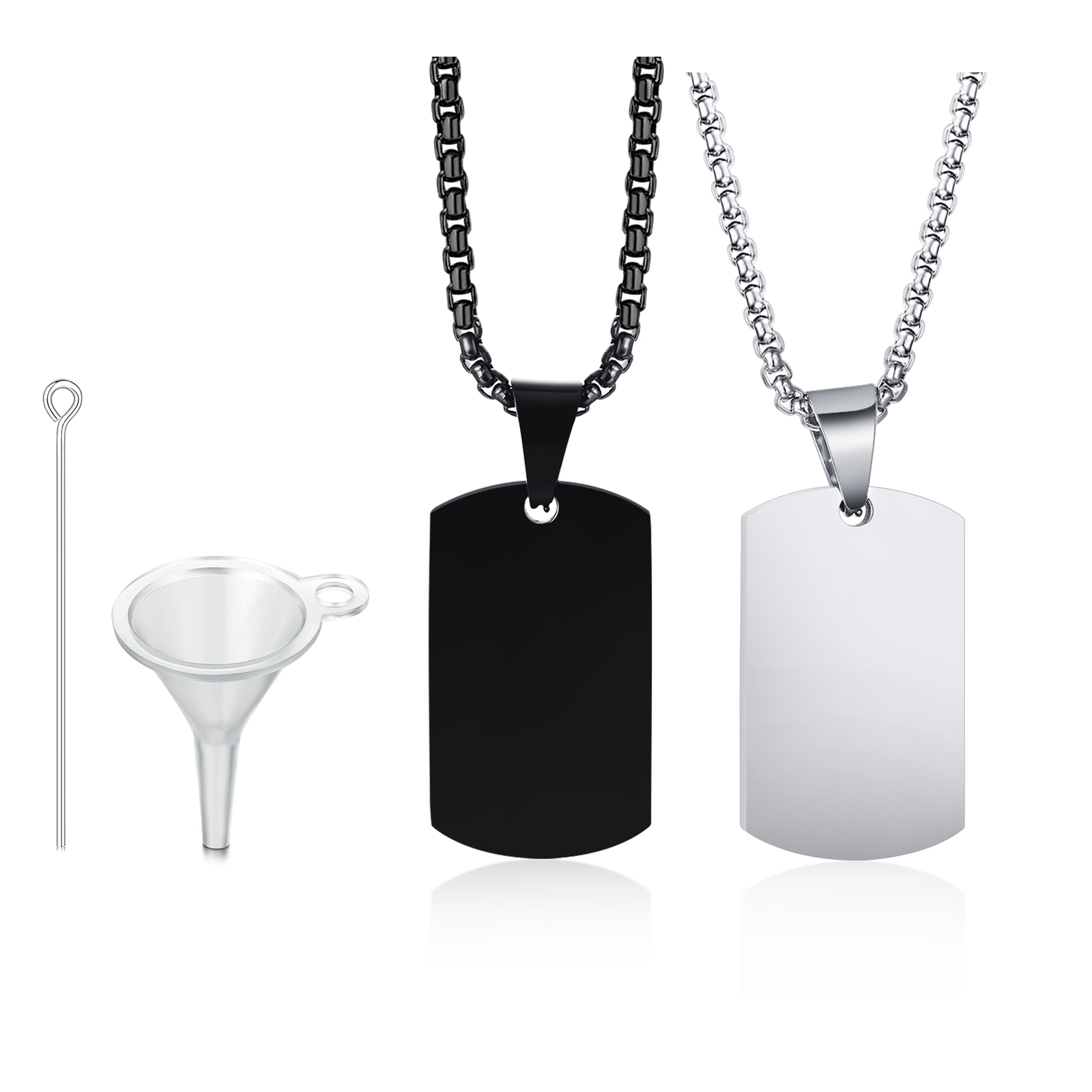 Mens Fashion In The 50S - Mannen Dog Tag Urn Ketting, Rvs