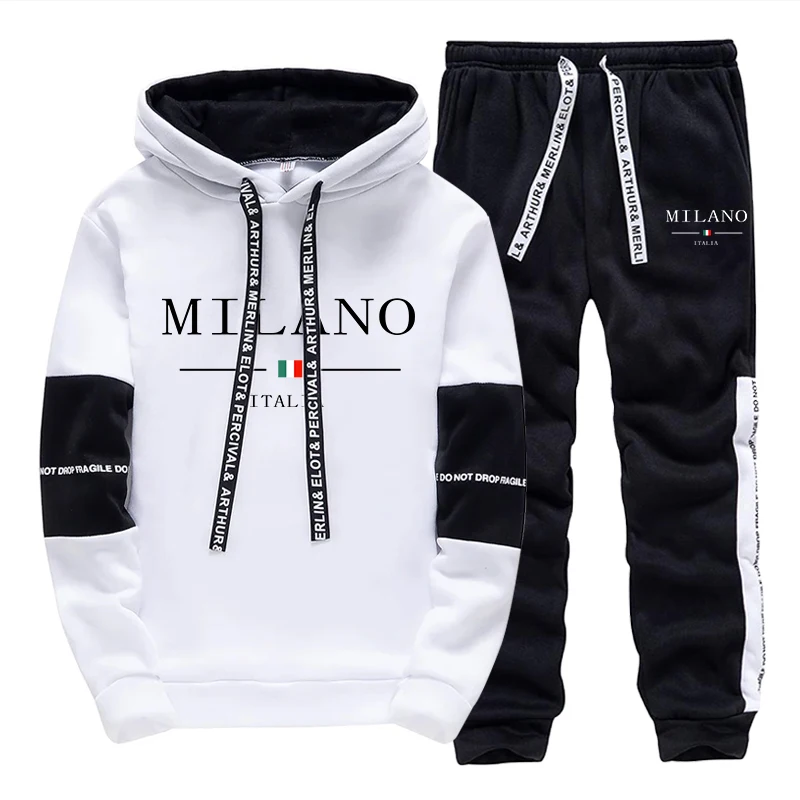 Men'S Fashion Hoodie - Heren Set/Hoodie/Broek Italië Trendy Hoodie Sportkleding