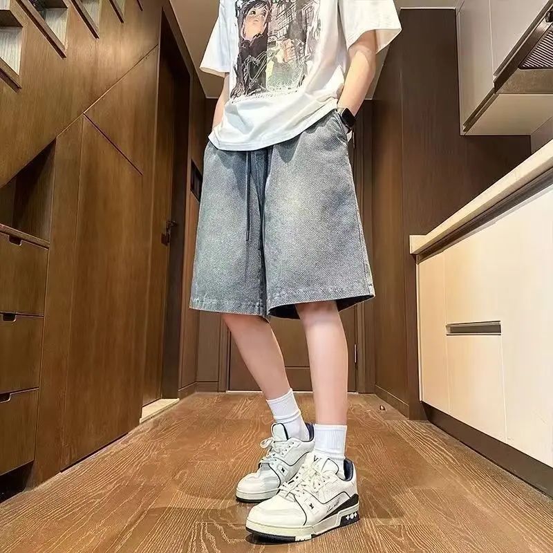 Men'S Fashion With Baggy Jeans - Heren shorts jeans blauw denim jorts
