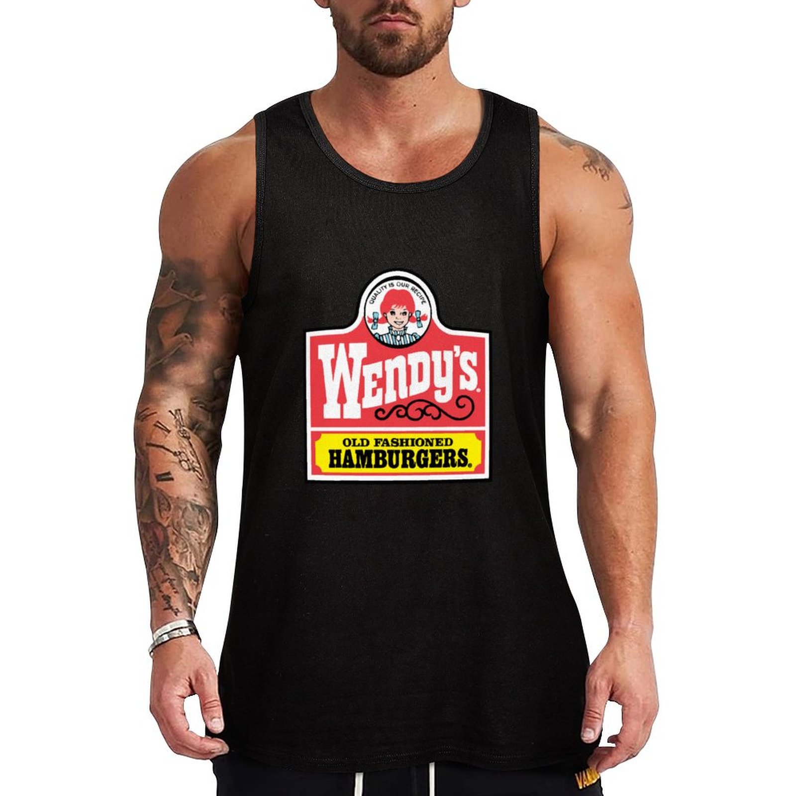 Men'S Fashion Hamburg - Wendy's retro ouderwetse Hamburgers tanktop Eenvoudige