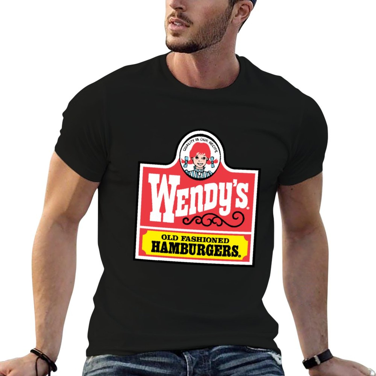 Men'S Fashion Hamburg - Wendy's retro old fashioned Hamburgers T-shirt