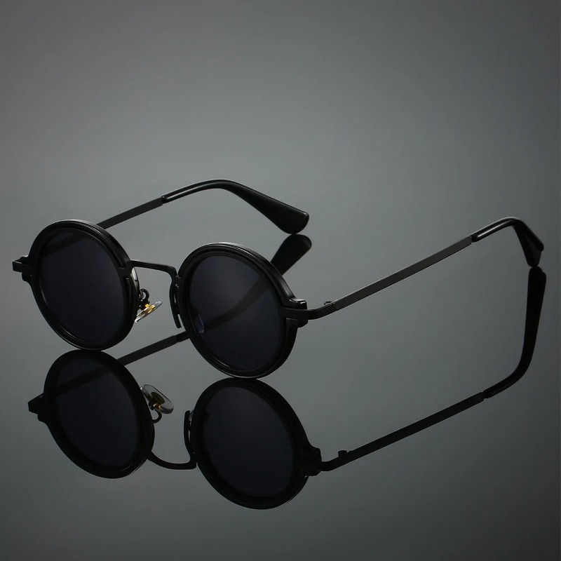 Men'S Fashion Round Glasses - Nieuwe Retro Metalen Ronde Frame Zonnebril