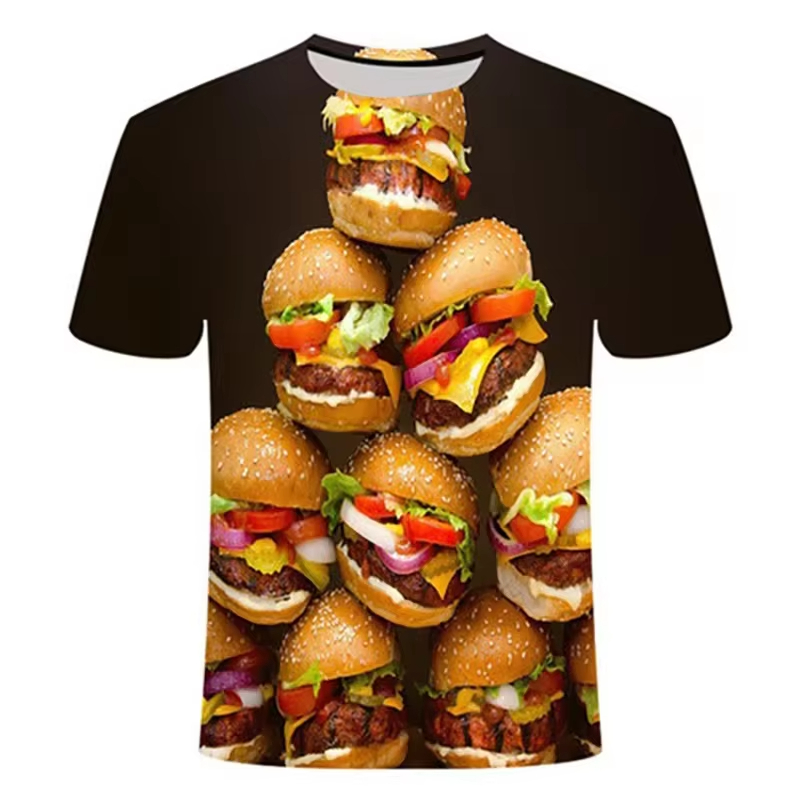 Grappige voedsel 3D geprinte T - Men'S Fashion Hamburg recensie en prijs