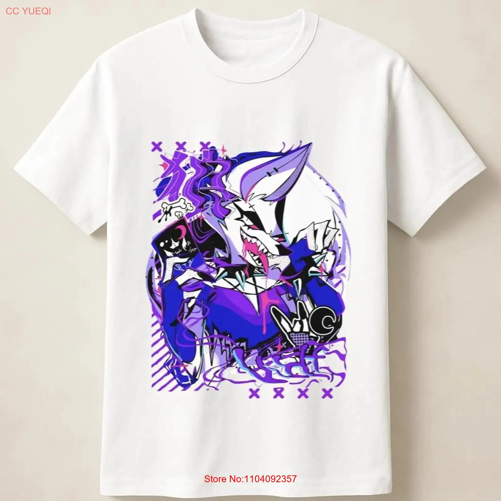Paarse Anime Wolf in Graffiti  - Men'S Fashion Everyday recensie en prijs
