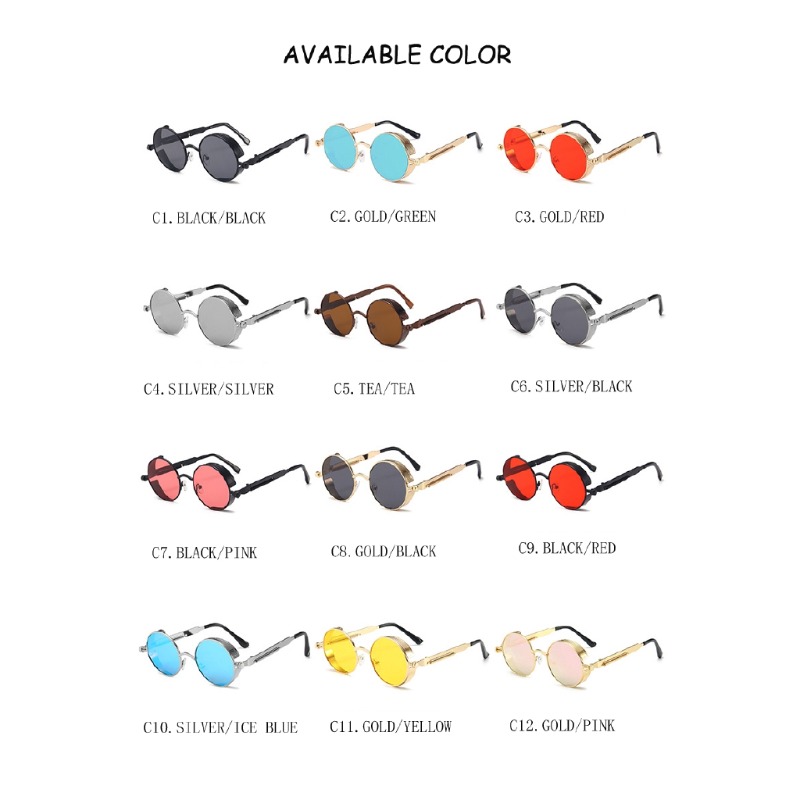 Metalen Steampunk zonnebril he - Men'S Fashion Round Glasses recensie en prijs