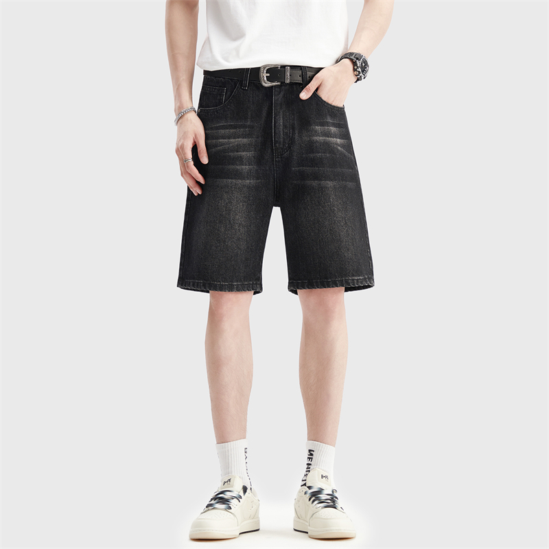 Zomer dunne zwarte denim short - Men Fashion Jeans recensie en prijs