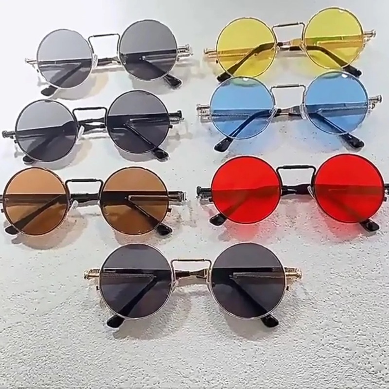 Vintage metalen frame ronde zo - Men'S Fashion Round Glasses recensie en prijs
