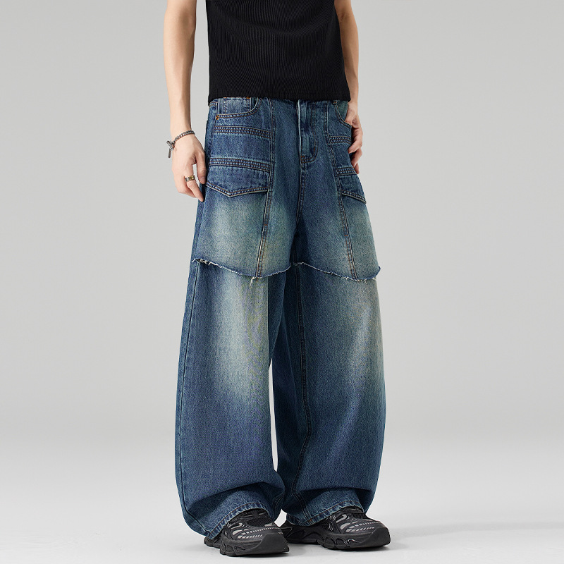 Heren blauwe gesplitste casual - Men'S Fashion With Baggy Jeans recensie en prijs