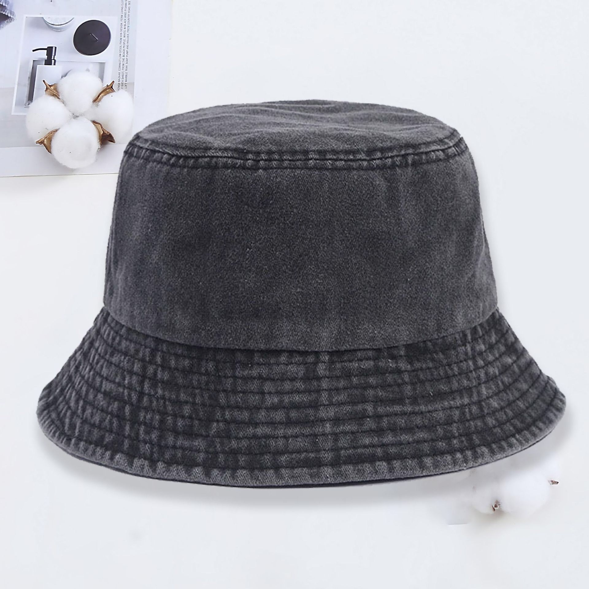 Denim bucket hat met custom lo - Mens Fashion Caps recensie en prijs