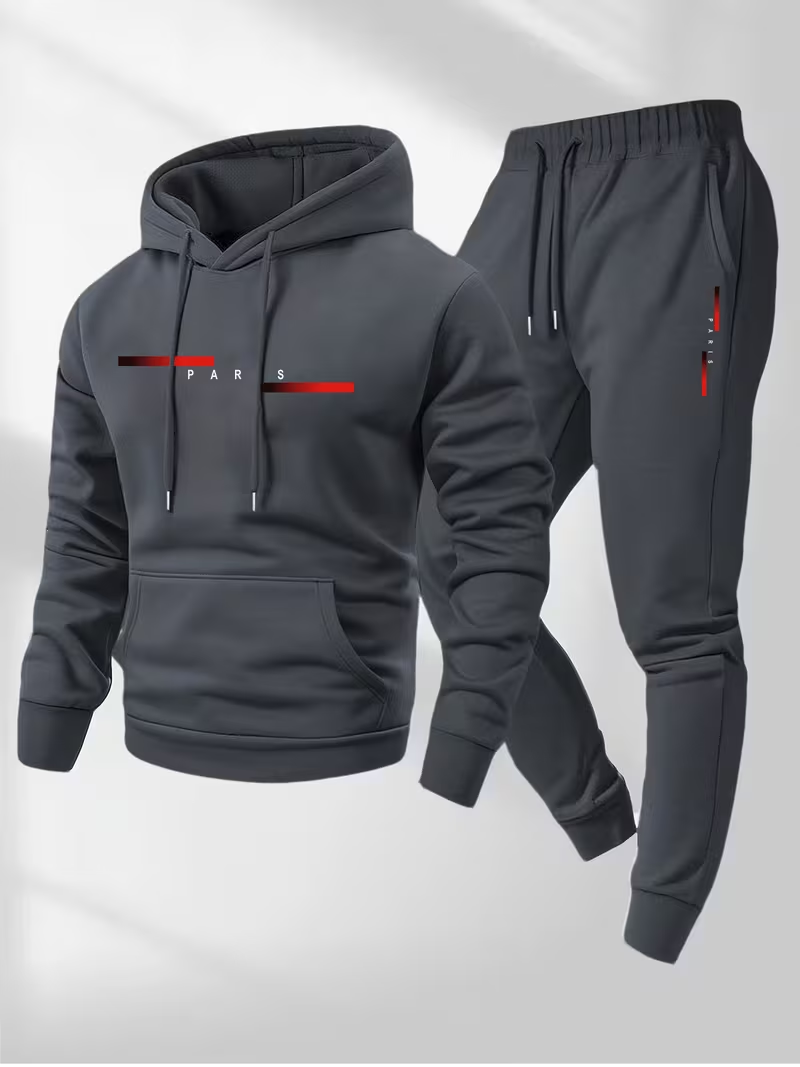 Herenset met trendy letterprin - Men'S Fashion Hoodie recensie en prijs