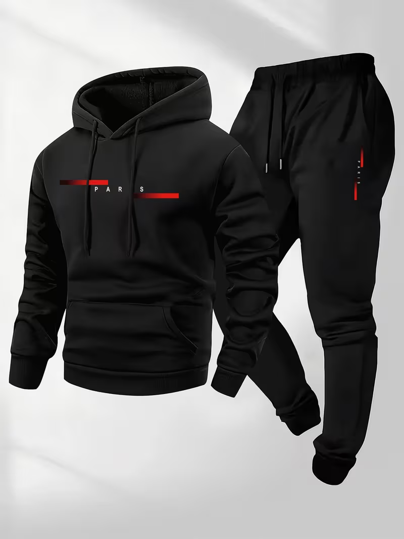 Herenset met trendy letterprin - Men'S Fashion Hoodie recensie en prijs
