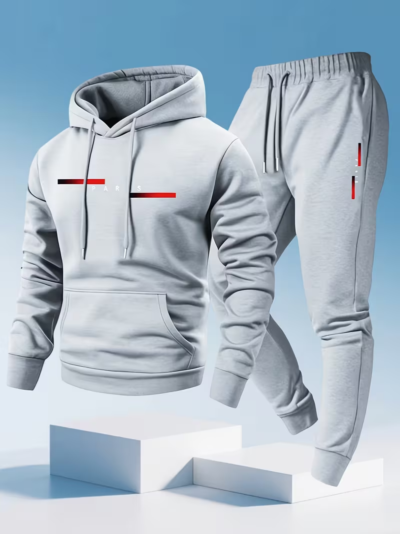 Herenset met trendy letterprin - Men'S Fashion Hoodie recensie en prijs
